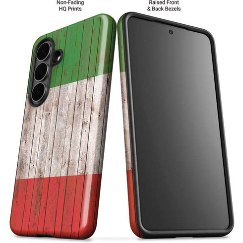 Italian Flag Dark Wood Galaxy S26 Impact Case