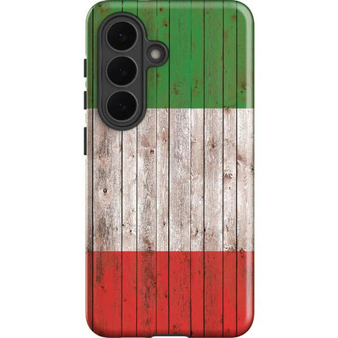 Italian Flag Dark Wood Galaxy S26 Plus Impact Case