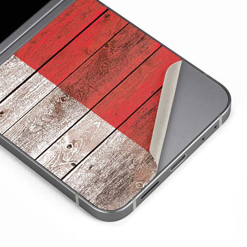 Italian Flag Dark Wood Galaxy Z Flip6 Skin
