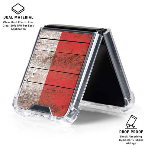 Italian Flag Dark Wood Galaxy Z Flip6 Clear Case