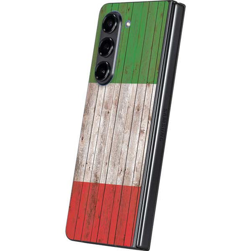 Italian Flag Dark Wood Galaxy Z Fold5 5G Skin