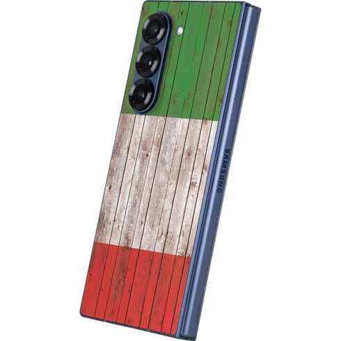 Italian Flag Dark Wood Galaxy Z Fold6 Skin