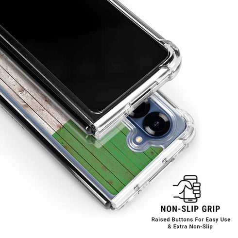 Italian Flag Dark Wood Galaxy Z Fold7 Clear Case