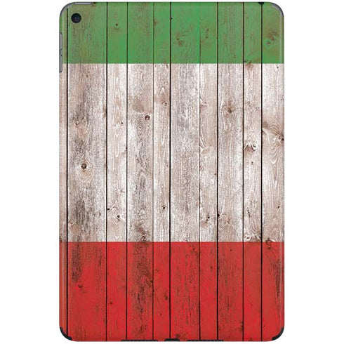 Italian Flag Dark Wood iPad Skins