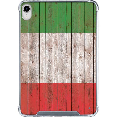 Italian Flag Dark Wood iPad 11th Gen (2025) Clear Case