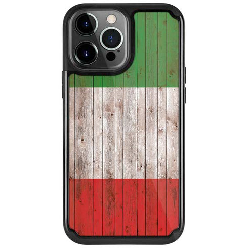 Italian Flag Dark Wood iPhone Cases