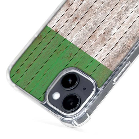 Italian Flag Dark Wood iPhone 14 MagSafe Case