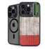 Italian Flag Dark Wood iPhone 15 Pro Kickstand Case