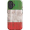 Italian Flag Dark Wood iPhone 16 Impact Case