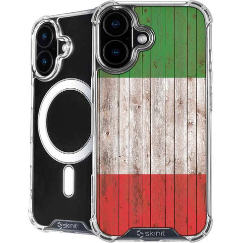 Italian Flag Dark Wood iPhone 16 MagSafe Case