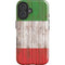 Italian Flag Dark Wood iPhone 16 Plus Impact Case