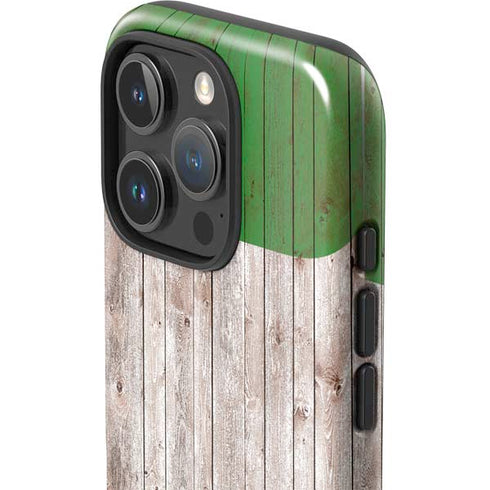 Italian Flag Dark Wood iPhone 16 Pro Impact Case