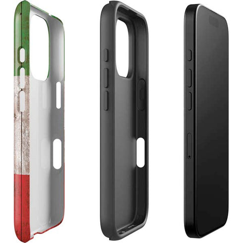 Italian Flag Dark Wood iPhone 16 Pro Impact Case