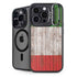 Italian Flag Dark Wood iPhone 16 Pro Kickstand Case