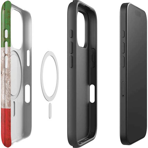 Italian Flag Dark Wood iPhone 16 Pro Magsafe Impact Case