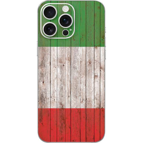 Italian Flag Dark Wood iPhone 16 Pro Max Skin