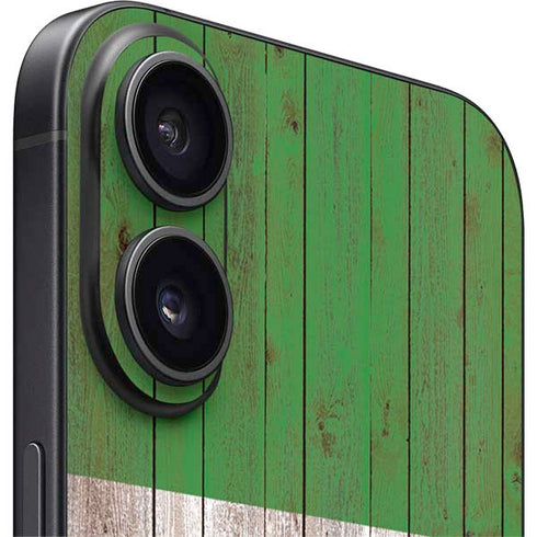Italian Flag Dark Wood iPhone 16 Skin