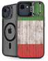Italian Flag Dark Wood iPhone 16e Kickstand Case