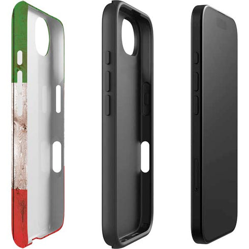 Italian Flag Dark Wood iPhone 16e Impact Case
