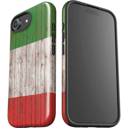 Italian Flag Dark Wood iPhone 16e Impact Case