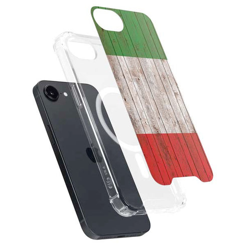 Italian Flag Dark Wood iPhone 16e MagSafe Case