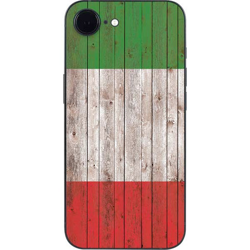 Italian Flag Dark Wood iPhone 16e Skin