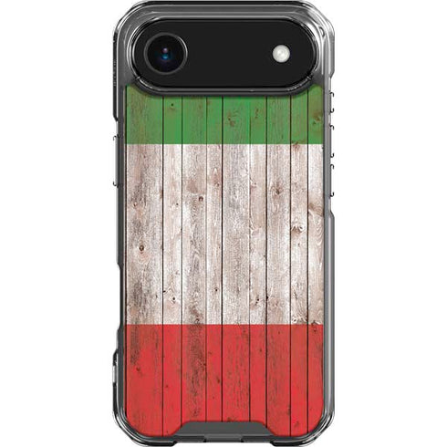 Italian Flag Dark Wood iPhone 17 Air Clear Case