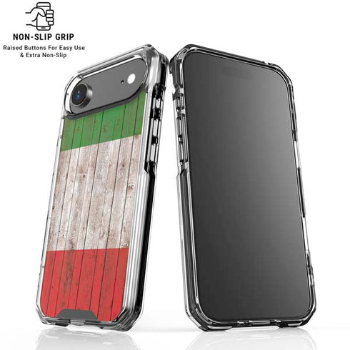Italian Flag Dark Wood iPhone 17 Air Clear Case