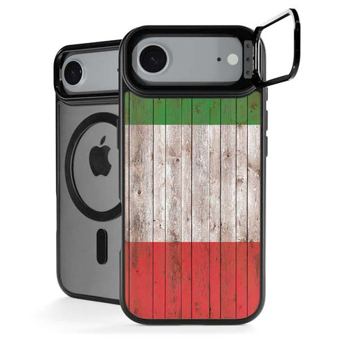 Italian Flag Dark Wood iPhone 17 Air Kickstand Case