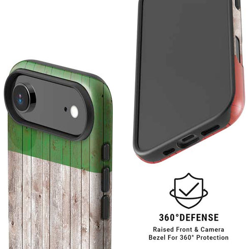 Italian Flag Dark Wood iPhone 17 Air Magsafe Impact Case