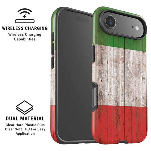 Italian Flag Dark Wood iPhone 17 Air Magsafe Impact Case