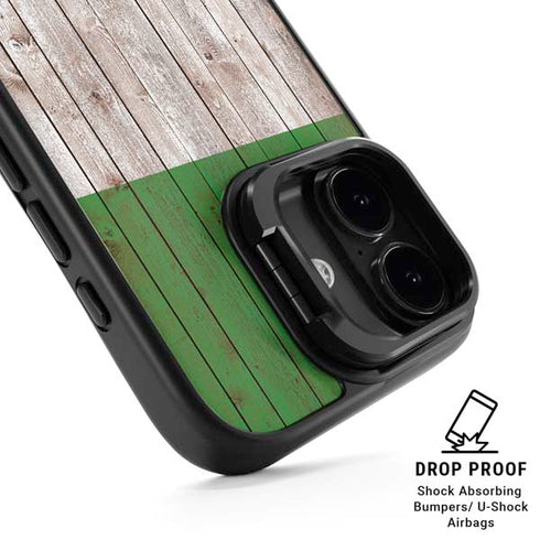 Italian Flag Dark Wood iPhone 17 Kickstand Case