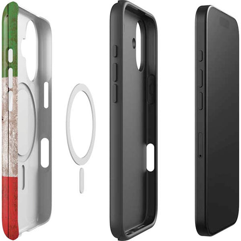 Italian Flag Dark Wood iPhone 17 Magsafe Impact Case