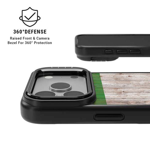 Italian Flag Dark Wood iPhone 17 Pro Kickstand Case
