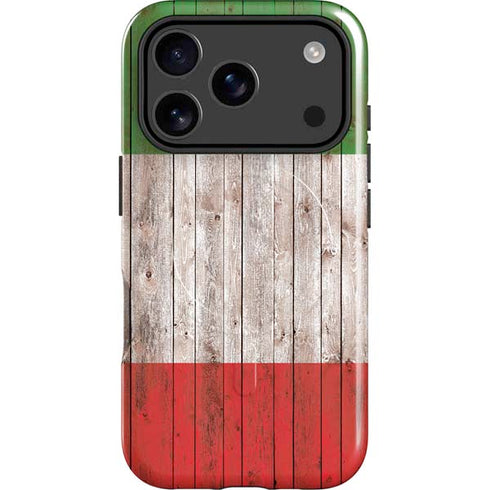 Italian Flag Dark Wood iPhone 17 Pro Magsafe Impact Case