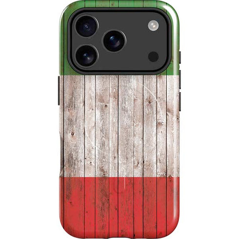 Italian Flag Dark Wood iPhone 17 Pro Max Magsafe Impact Case