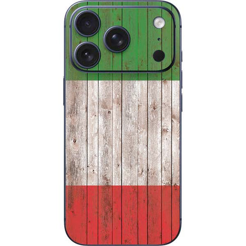 Italian Flag Dark Wood iPhone 17 Pro Skin