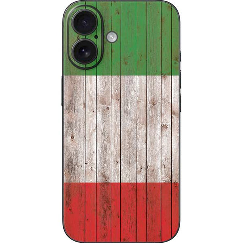 Italian Flag Dark Wood iPhone 17 Skin