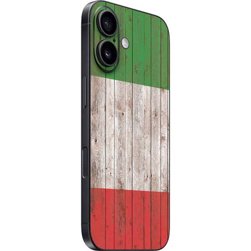 Italian Flag Dark Wood iPhone 17 Skin