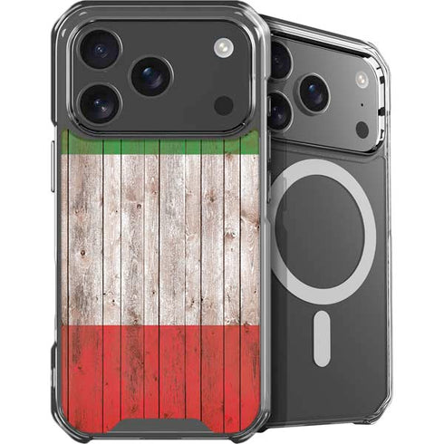 Italian Flag Dark Wood iPhone 18 Pro MagSafe Case