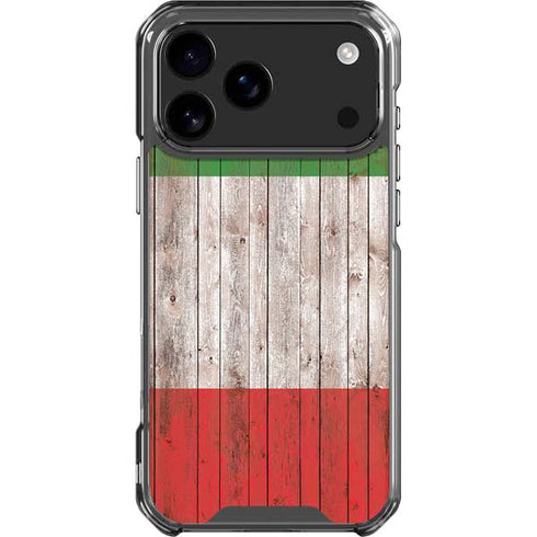 Italian Flag Dark Wood iPhone 18 Pro Max Clear Case