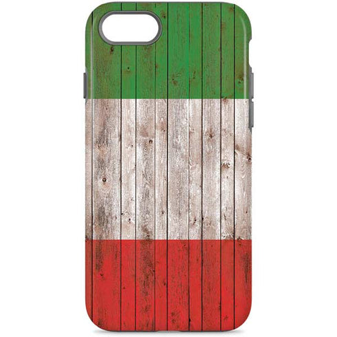 Italian Flag Dark Wood iPhone Cases