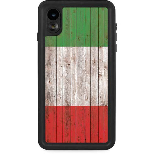 Italian Flag Dark Wood iPhone Cases