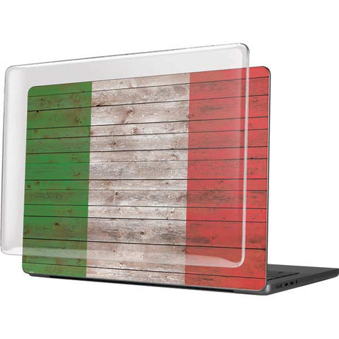 Italian Flag Dark Wood MacBook Pro 14in (2021-24) Case plus Skin