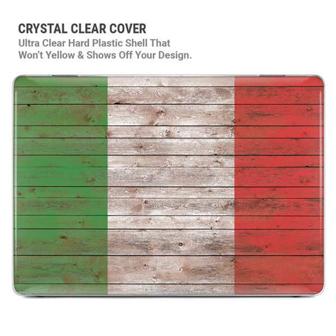 Italian Flag Dark Wood MacBook Pro 14in (2021-24) Case plus Skin