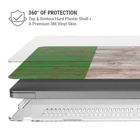 Italian Flag Dark Wood MacBook Pro 14in (2021-24) Case plus Skin