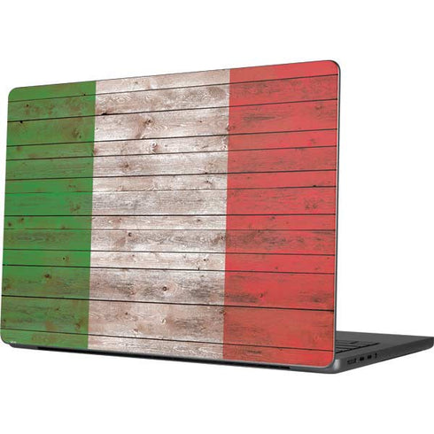Italian Flag Dark Wood Apple MacBook Pro 14-inch Skin