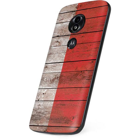 Italian Flag Dark Wood Moto E5 Play Skin