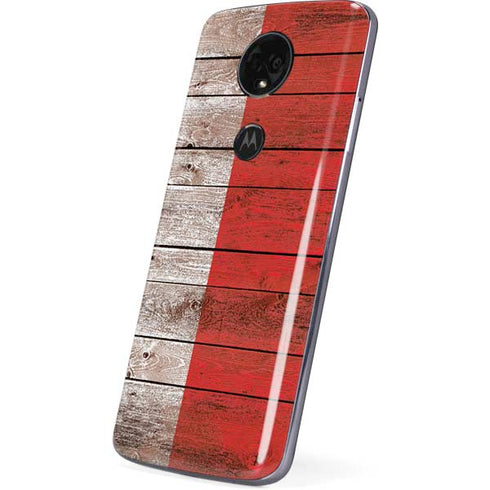 Italian Flag Dark Wood Moto E5 Plus Skin