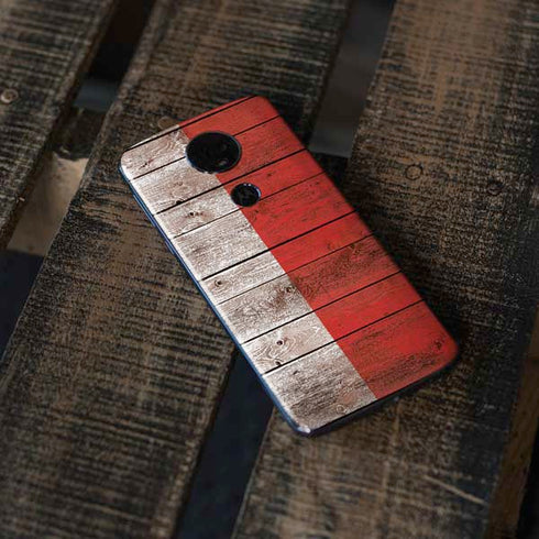 Italian Flag Dark Wood Moto E5 Plus Skin